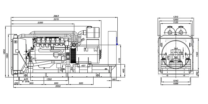 Дизельный генератор ПСМ АД-315 (ЯМЗ-240НМ2) в контейнере с АВР