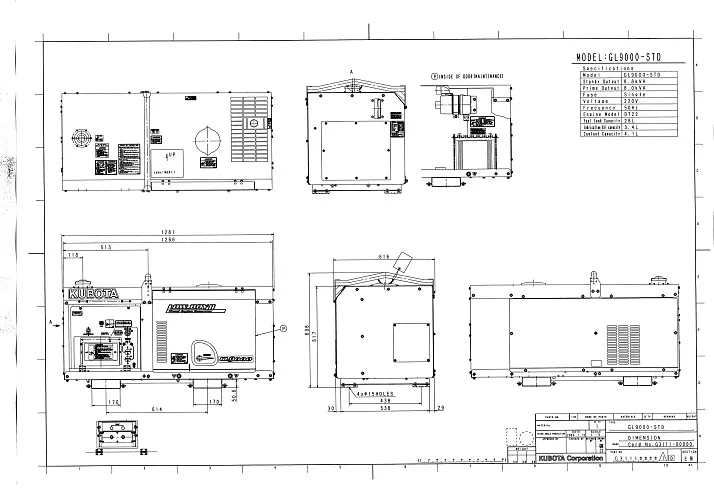 Дизельный генератор Kubota GL9000