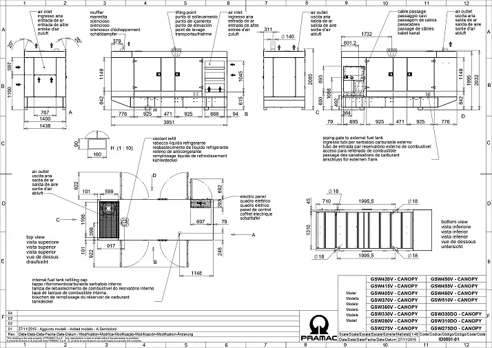 Дизельный генератор Pramac GSW 330DO в кожухе с АВР