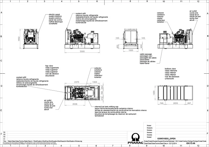 Дизельный генератор Pramac GSW 510 DO в контейнере с АВР