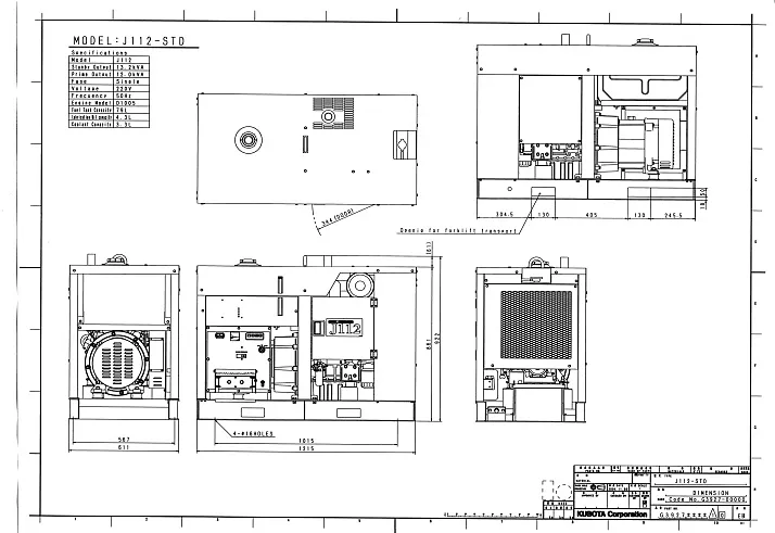 Дизельный генератор Kubota J112