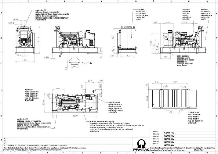 Дизельный генератор Pramac GSW 650 V в контейнере
