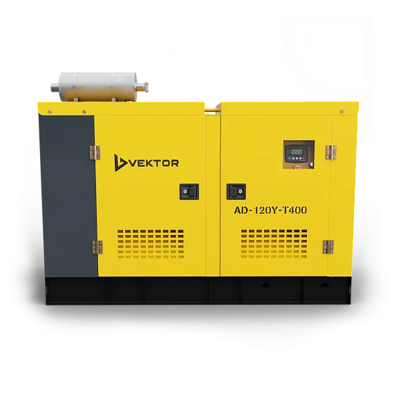 Дизельный генератор VEKTOR AD-120Y-T400 в шумозащитном кожухе с АВР