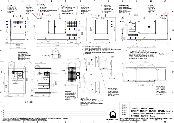 Дизельный генератор Pramac GSW 220 D в кожухе с АВР