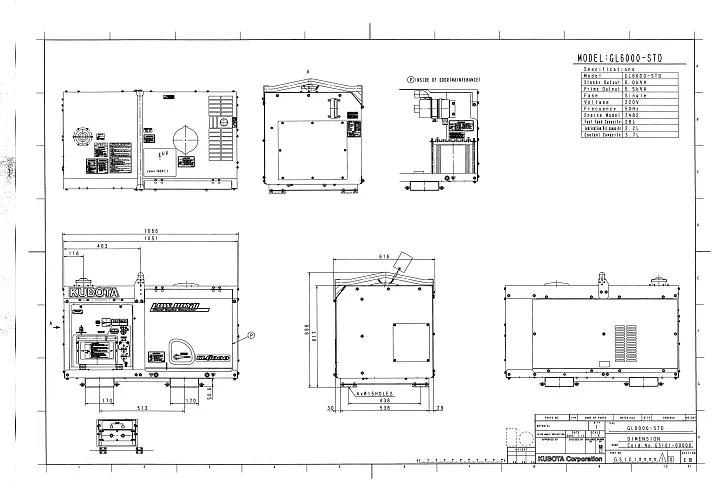 Дизельный генератор Kubota GL6000