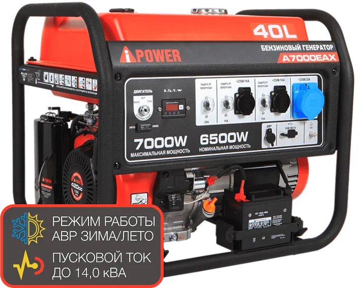 Портативный бензиновый генератор A-iPower A7000EAX