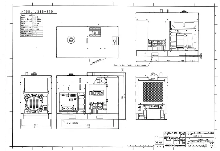 Дизельный генератор Kubota J315