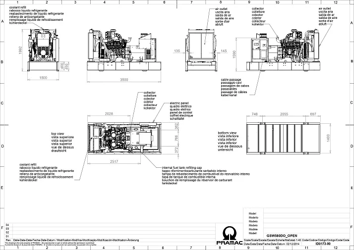 Дизельный генератор Pramac GSW 580 DO