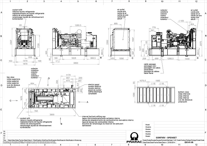 Дизельный генератор Pramac GSW 705 V в контейнере с АВР